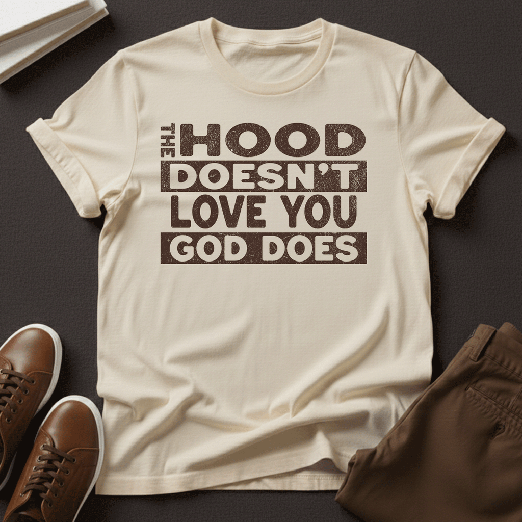 The Hood Doesn't Love You, God Does Unisex Graphic Tee | Back When