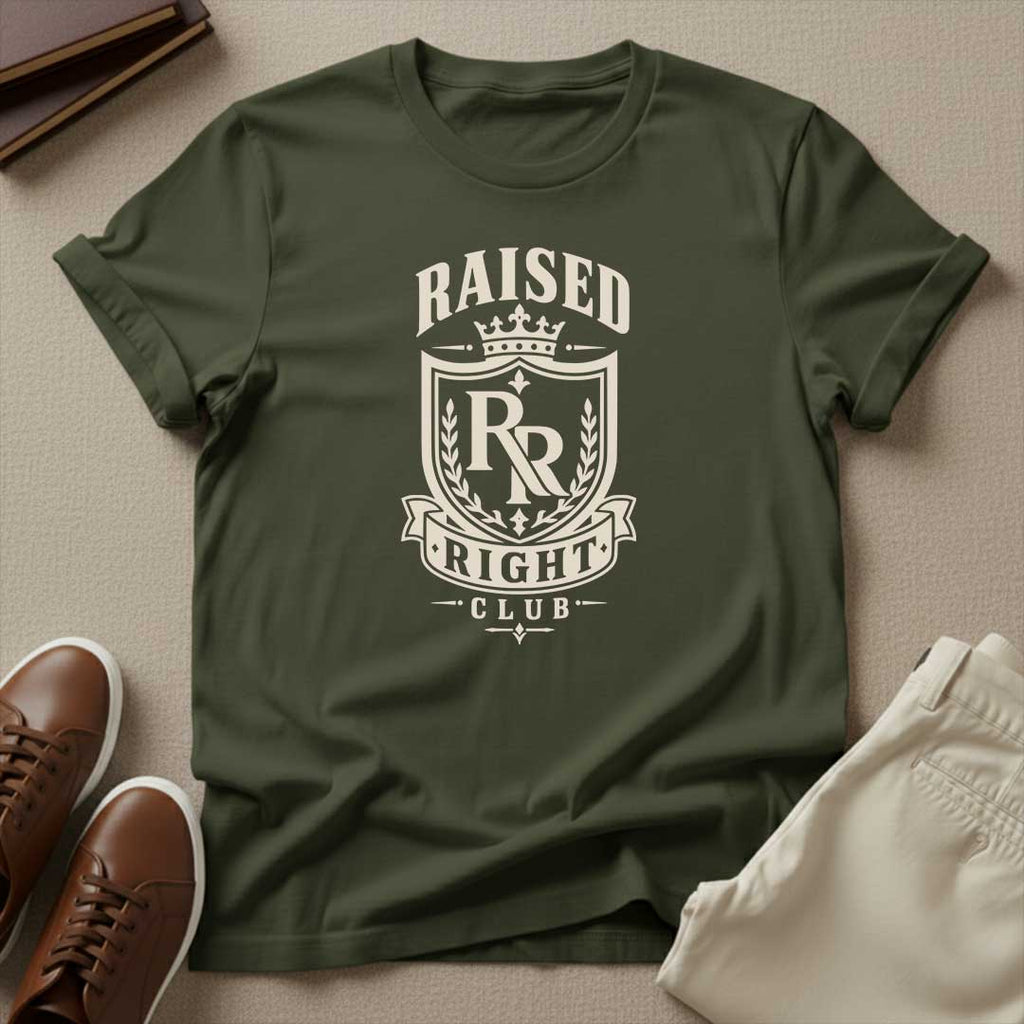 Raised Right Club™ Crest Tee – Values-Driven Unisex Graphic Tee