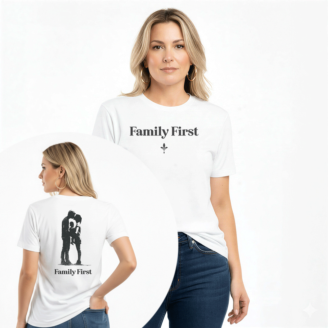 Family First — Unisex Nostalgic Graphic Tee (Classic Edition)