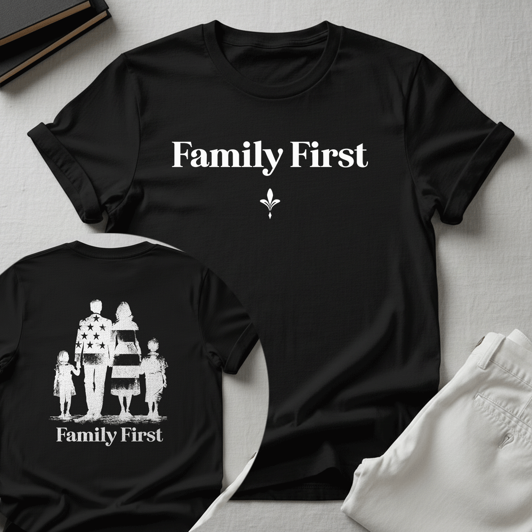 Family First — Unisex Nostalgic Graphic Tee