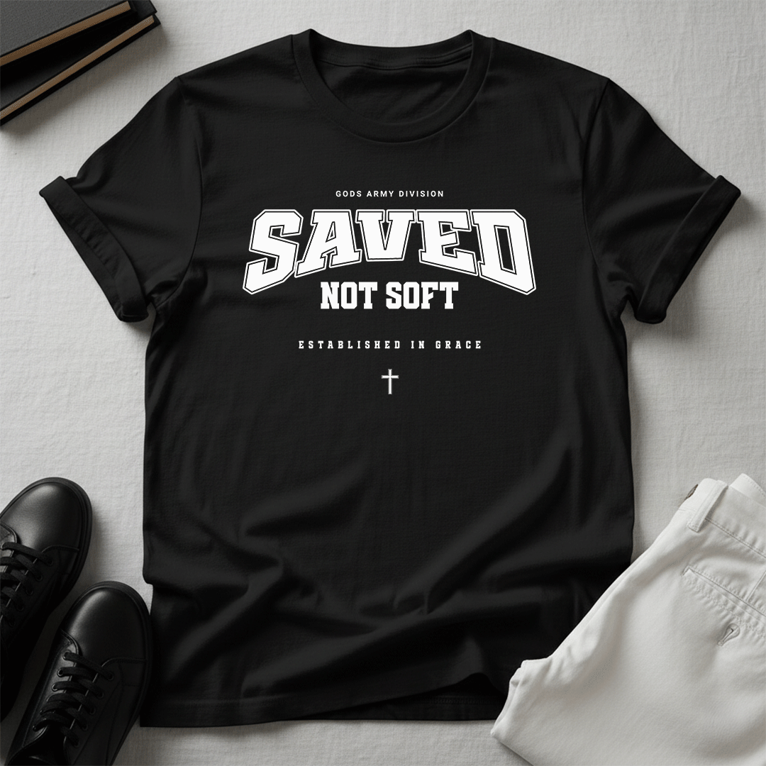 Saved Not Soft Unisex Graphic Tee | Back When