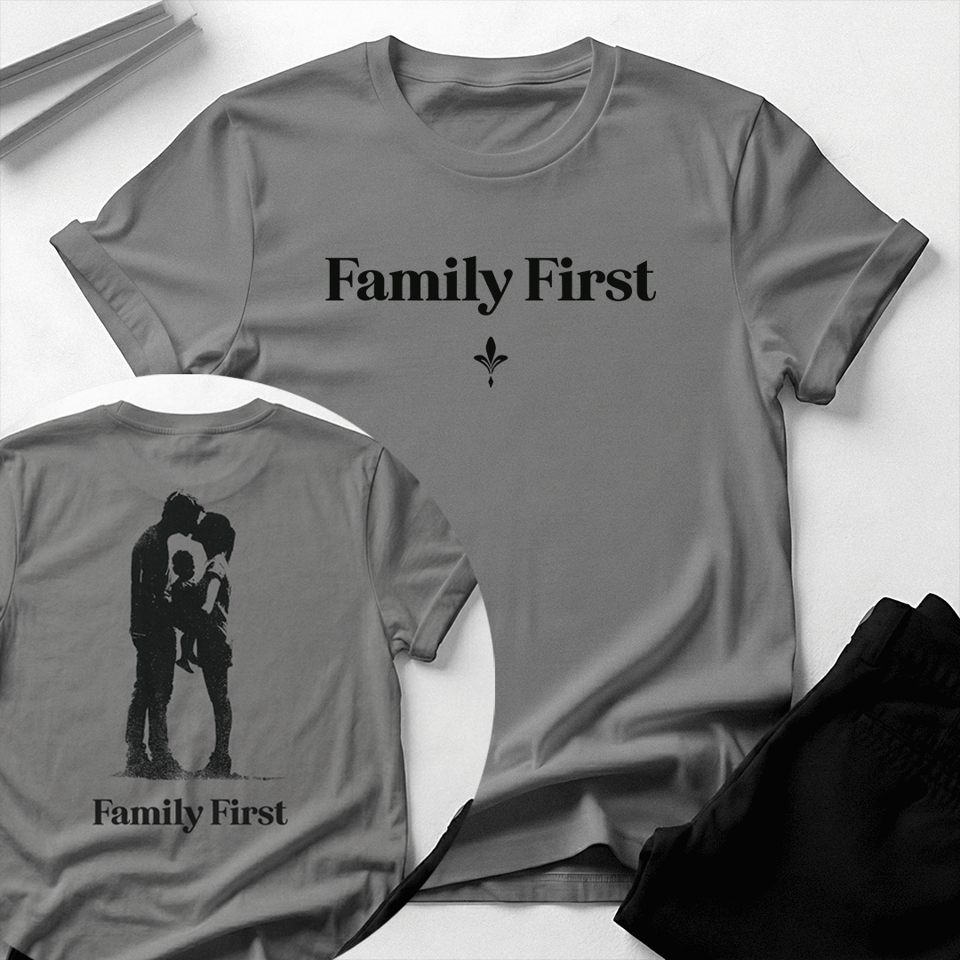 Family First — Unisex Nostalgic Graphic Tee (Classic Edition)