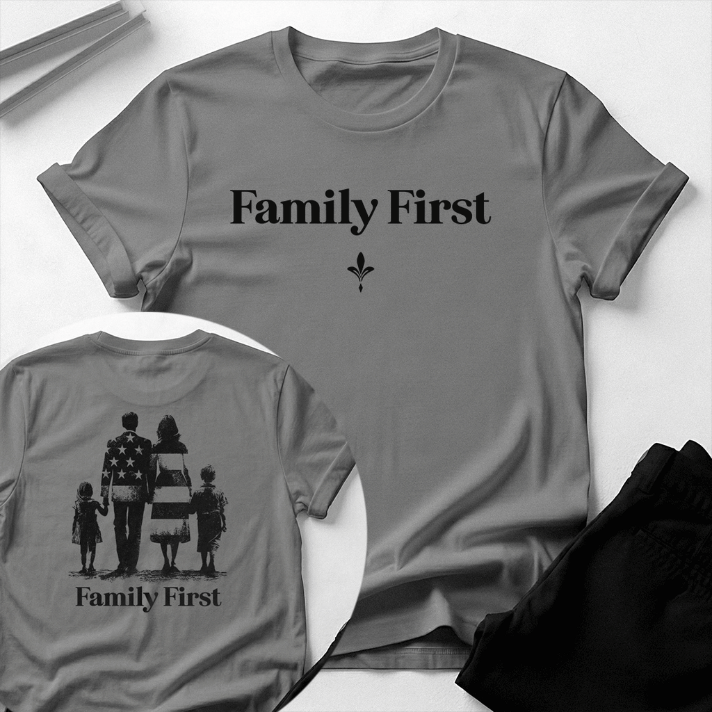 Family First — Unisex Nostalgic Graphic Tee