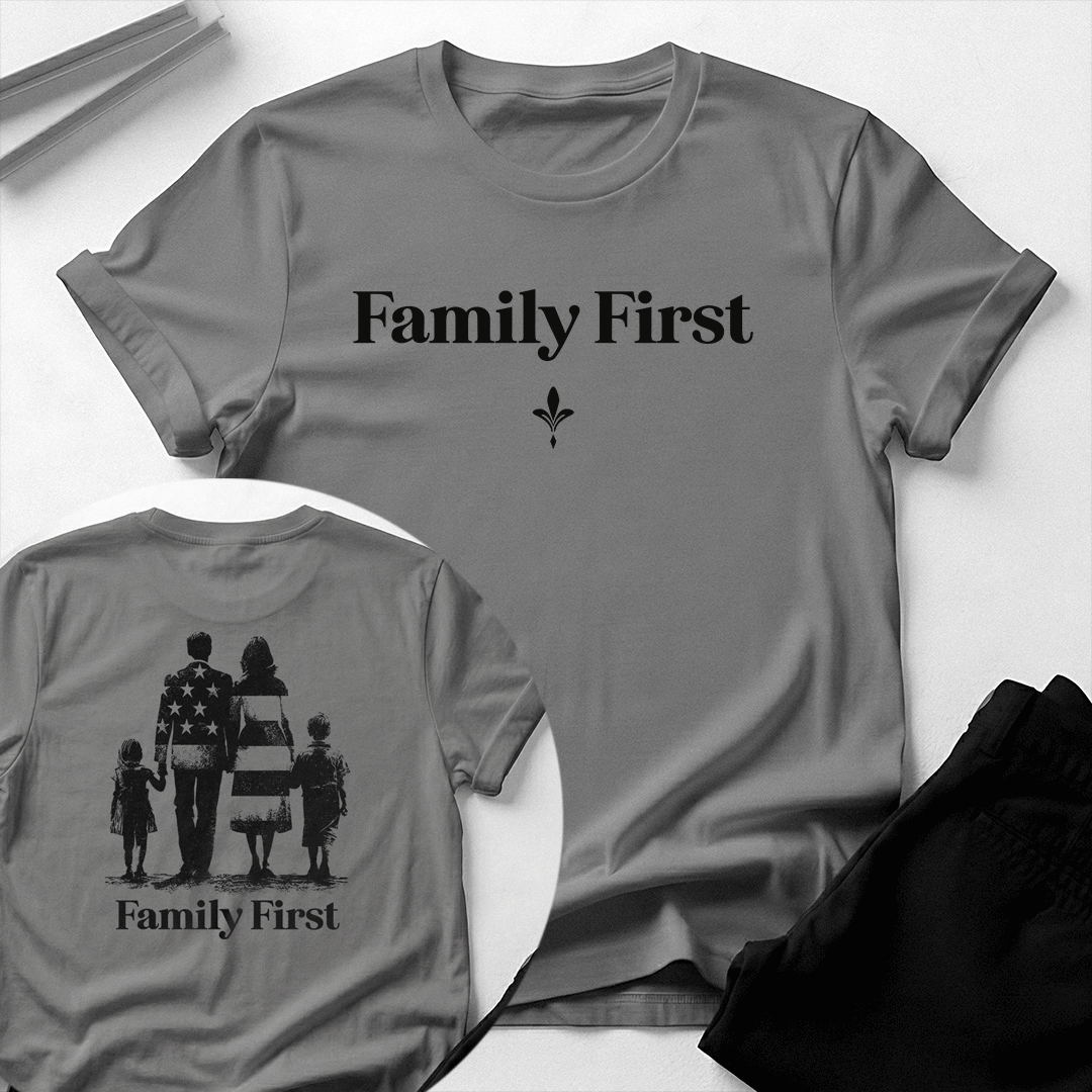 Family First — Unisex Nostalgic Graphic Tee