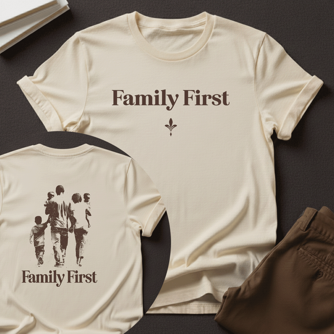 Family First — Unisex Nostalgic Graphic Tee