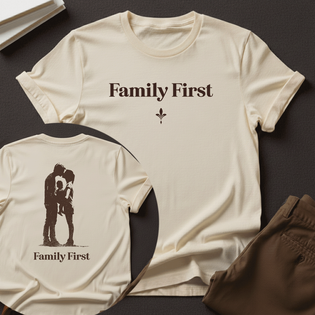 Family First — Unisex Nostalgic Graphic Tee (Classic Edition)