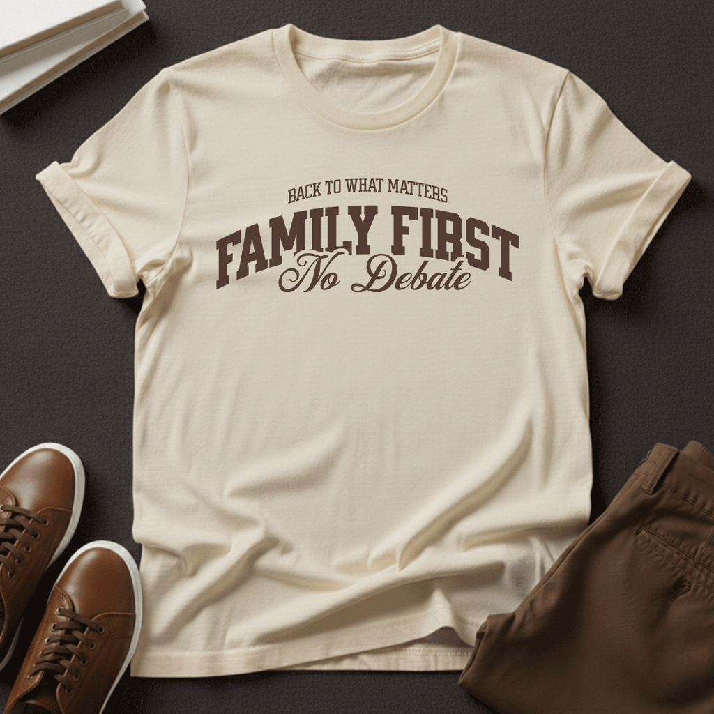 Family First, No Debate — Unisex Nostalgic Graphic Tee