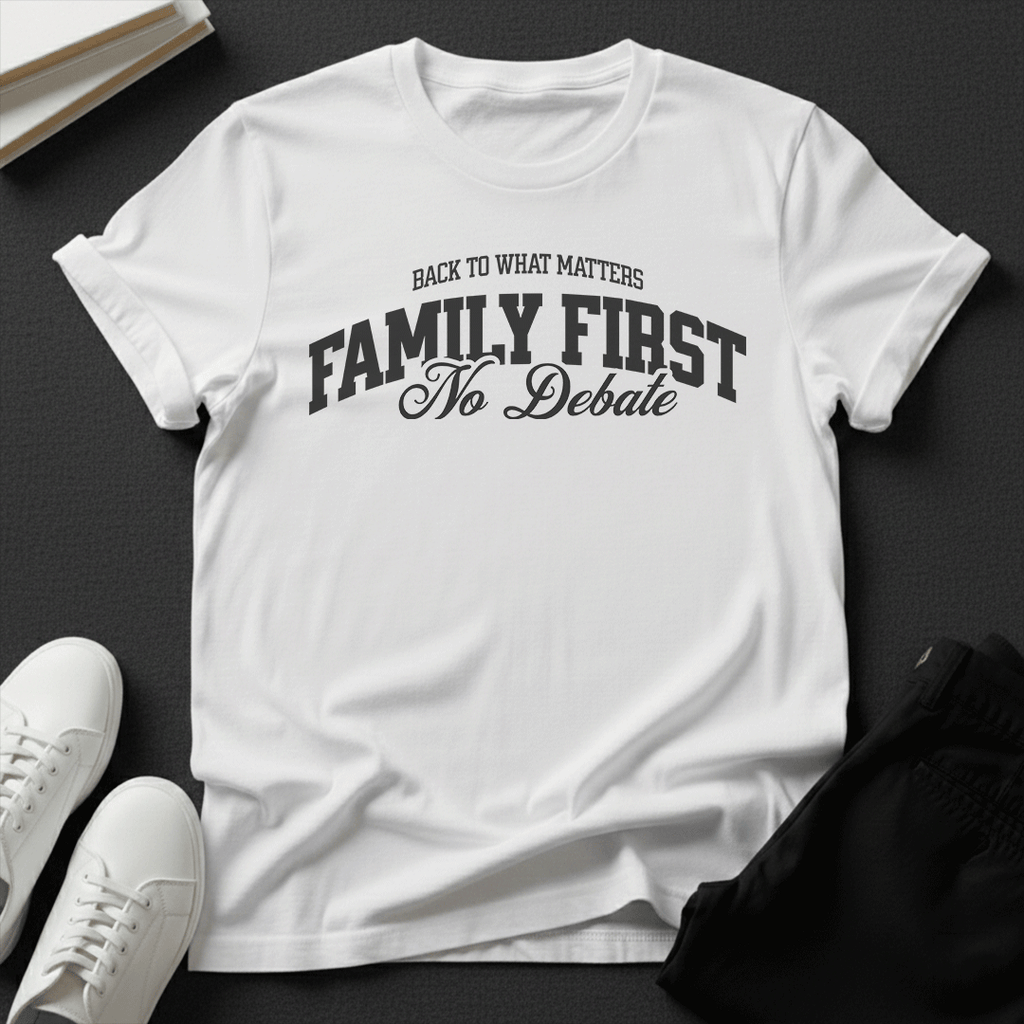 Family First, No Debate — Unisex Nostalgic Graphic Tee