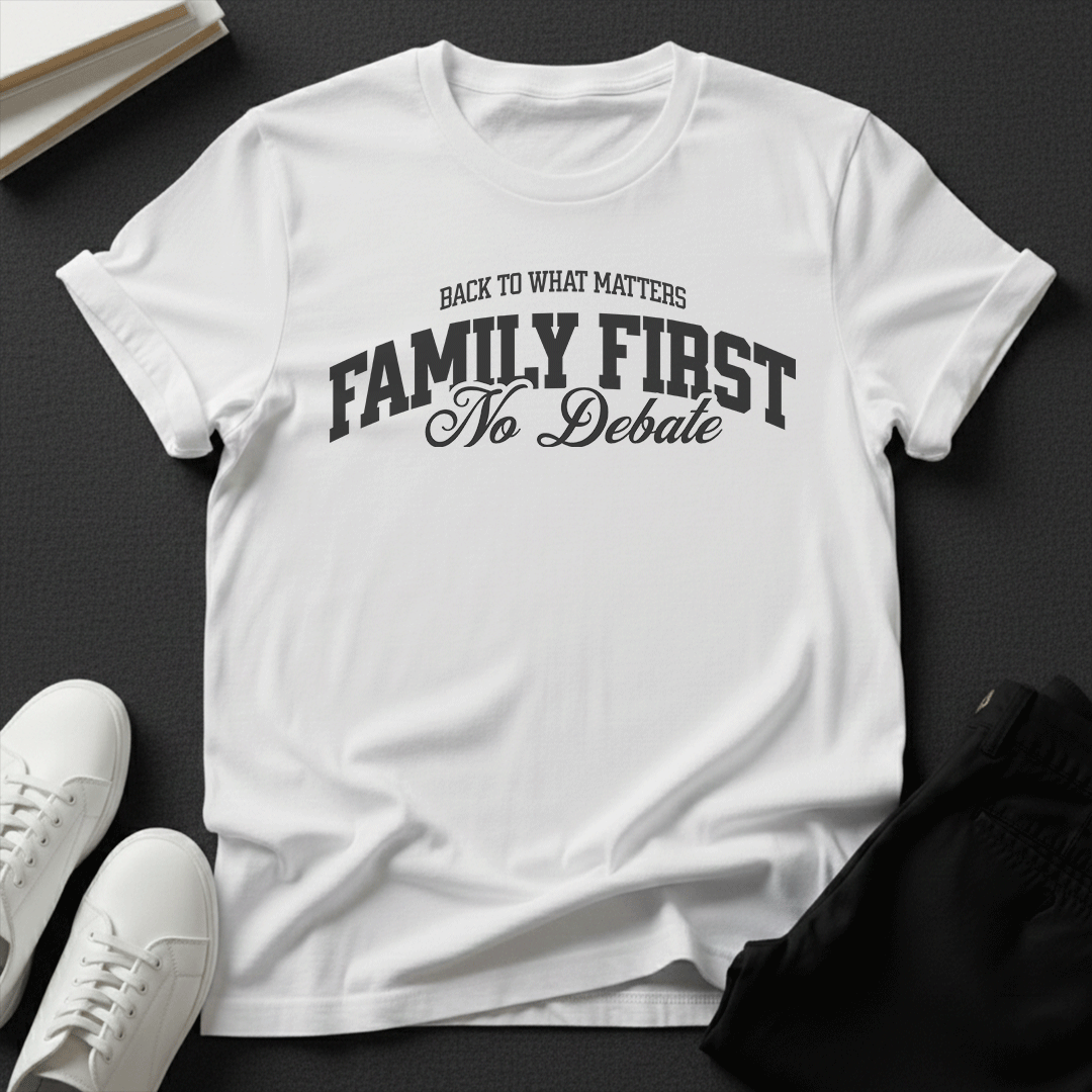 Family First, No Debate — Unisex Nostalgic Graphic Tee