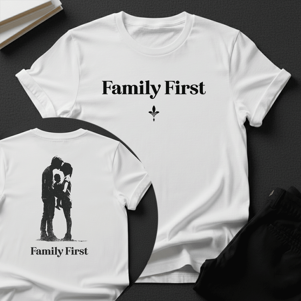 Family First — Unisex Nostalgic Graphic Tee (Classic Edition)