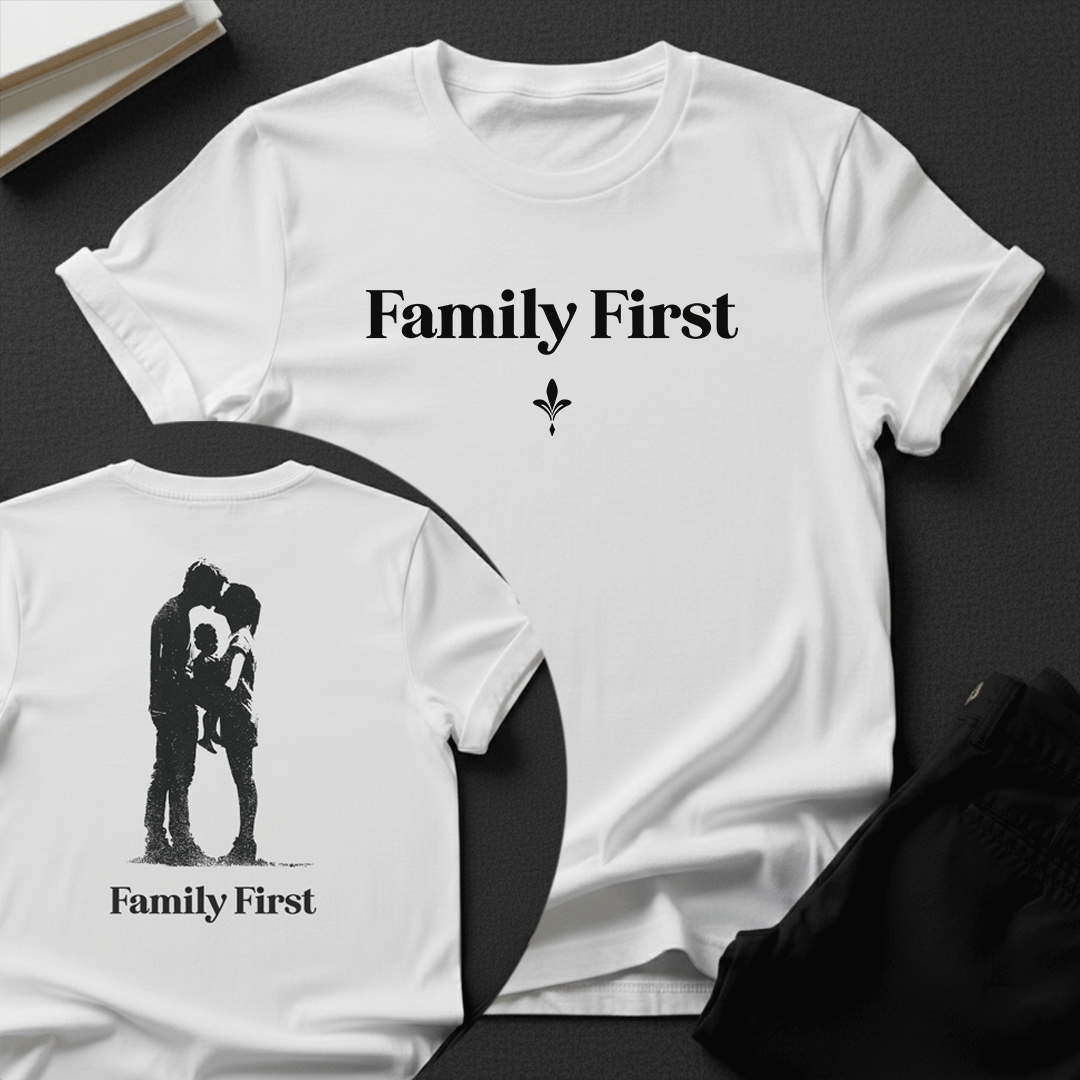 Family First — Unisex Nostalgic Graphic Tee (Classic Edition)