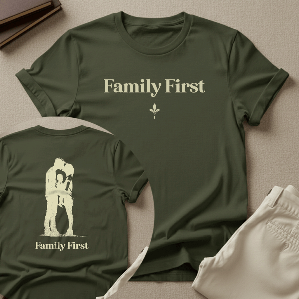 Family First — Unisex Nostalgic Graphic Tee (Classic Edition)