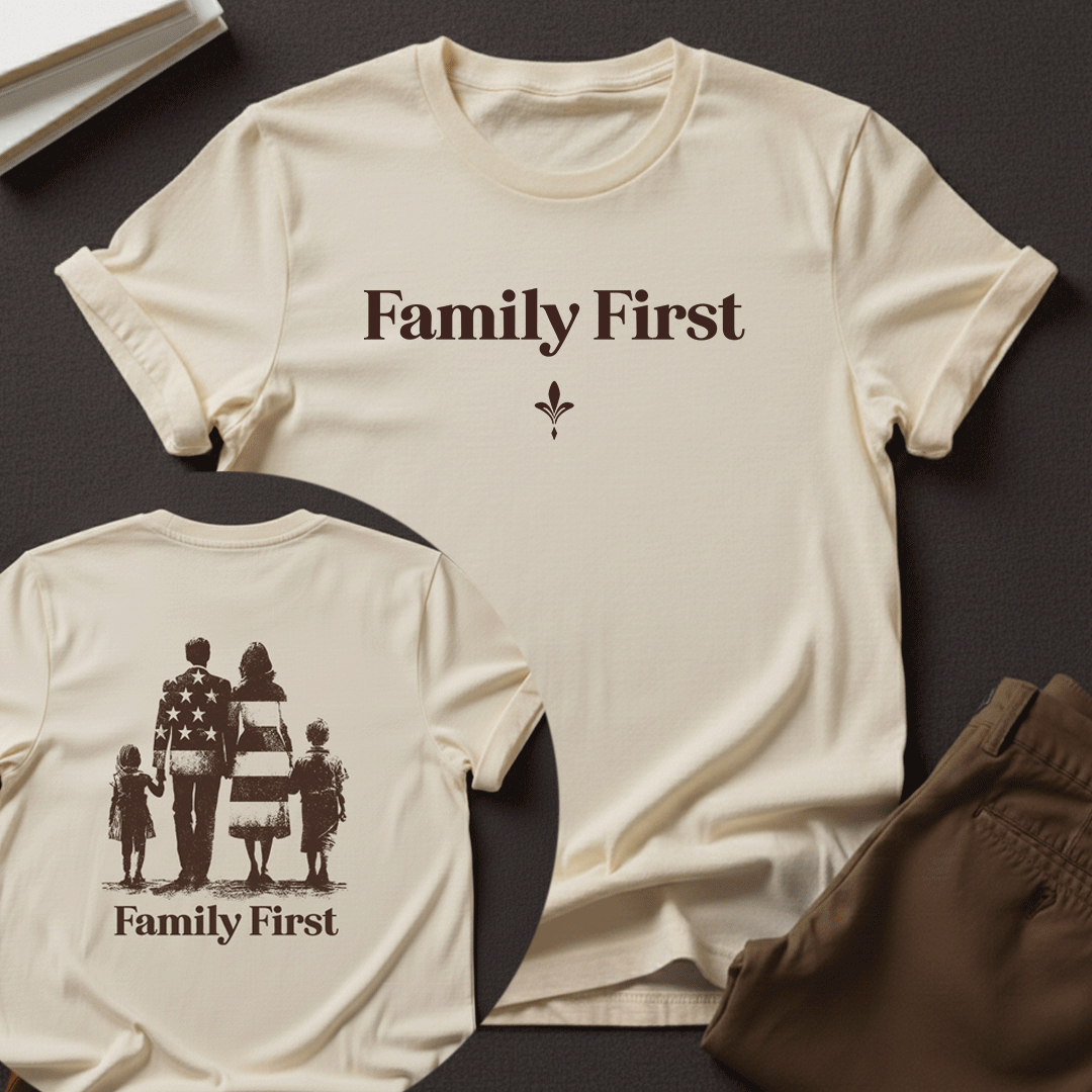 Family First — Unisex Nostalgic Graphic Tee