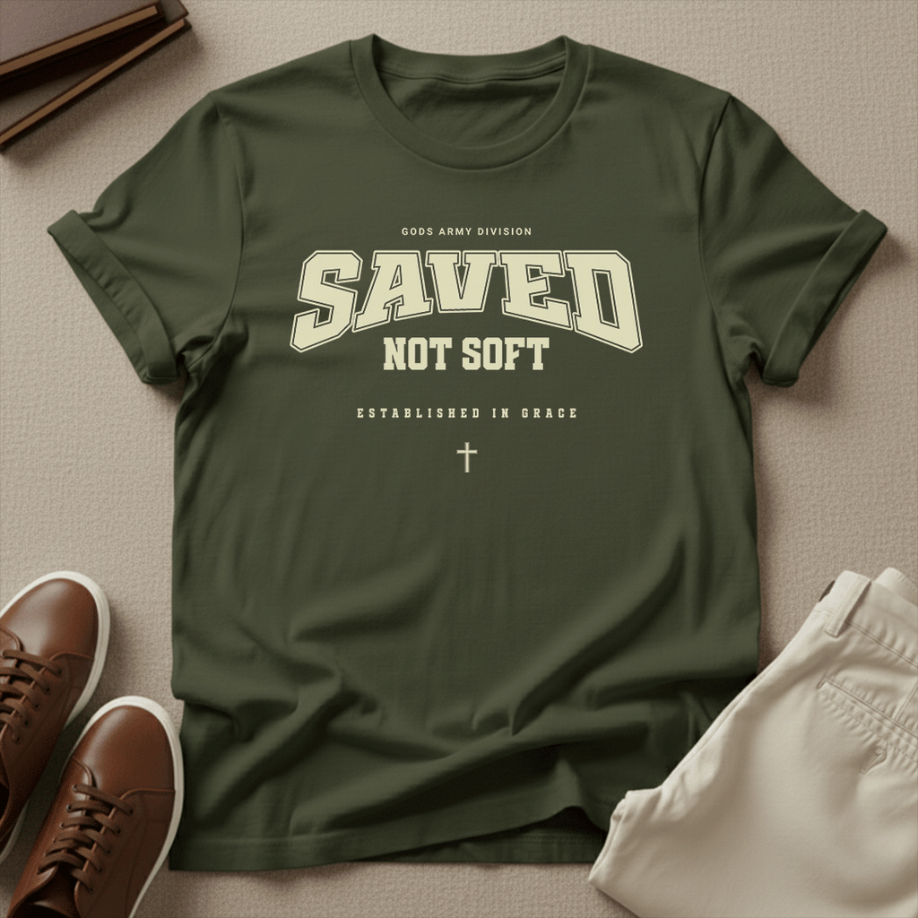Saved Not Soft Unisex Graphic Tee | Back When
