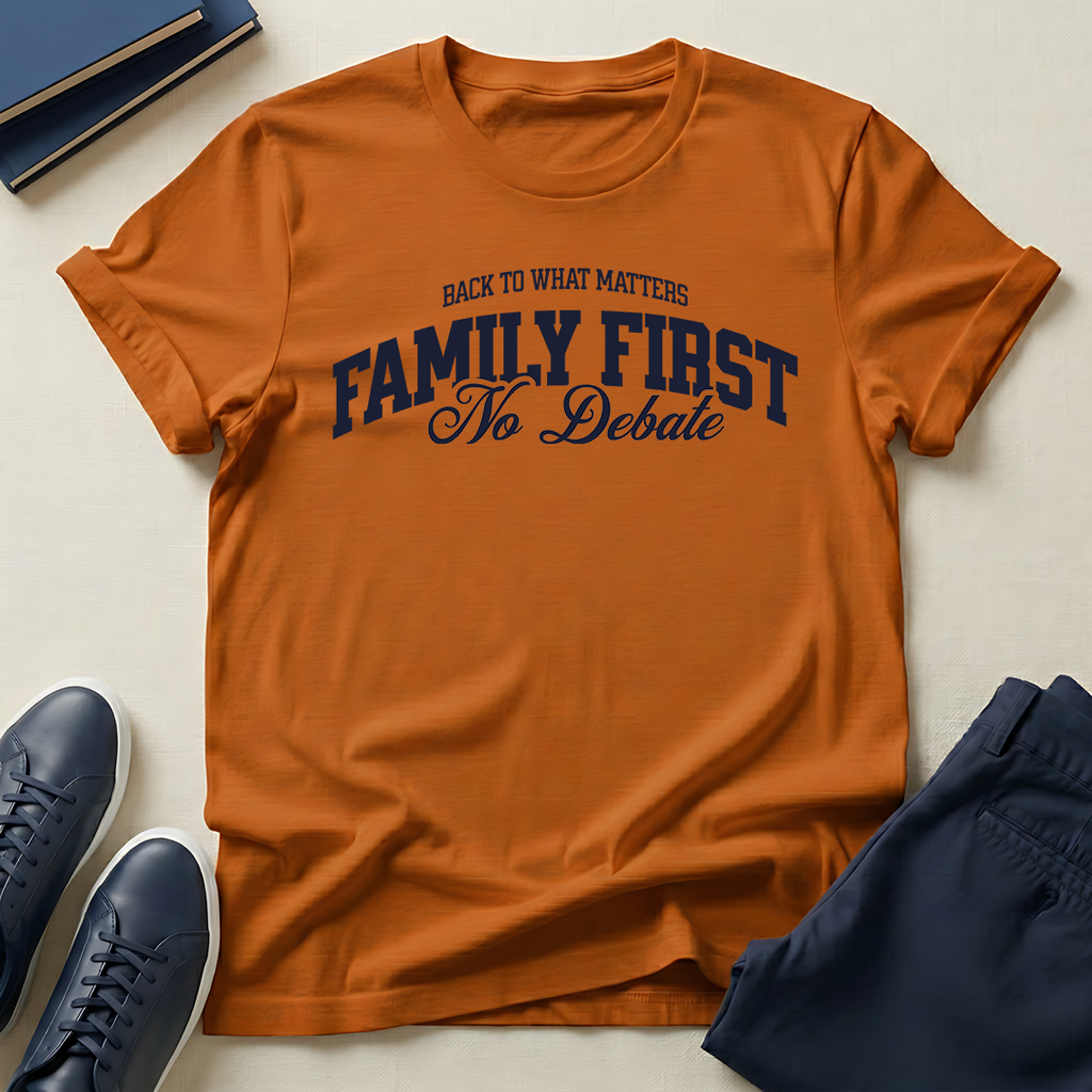 Family First, No Debate — Unisex Nostalgic Graphic Tee